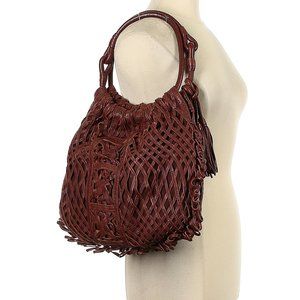 Lockheart woven leather hobo bag